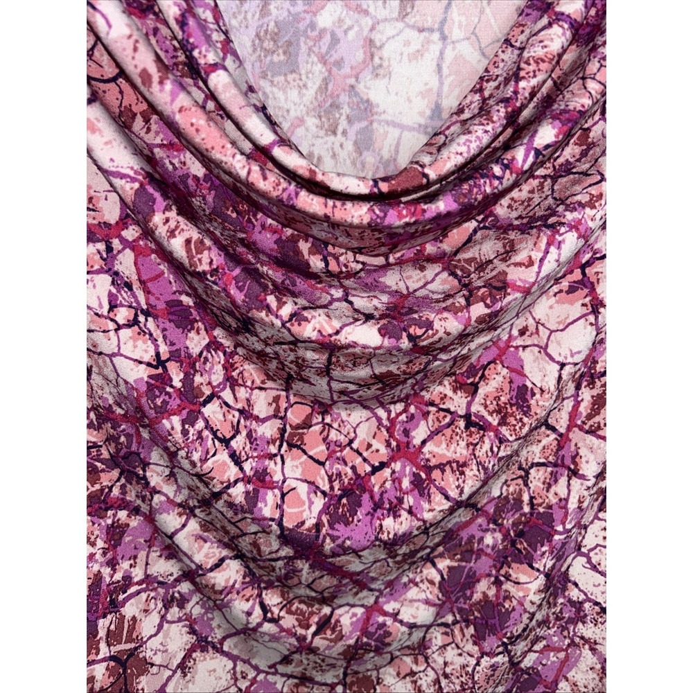 Susan Graver Women's‎ Tunic Top Large Pink Purple Geometric Design Long Sleeve - Picture 4 of 11
